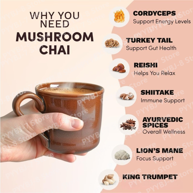 Chá de Ervas Chai com Cogumelo - Ayurvedic & Herbal Wellness Kits avaliação e preço