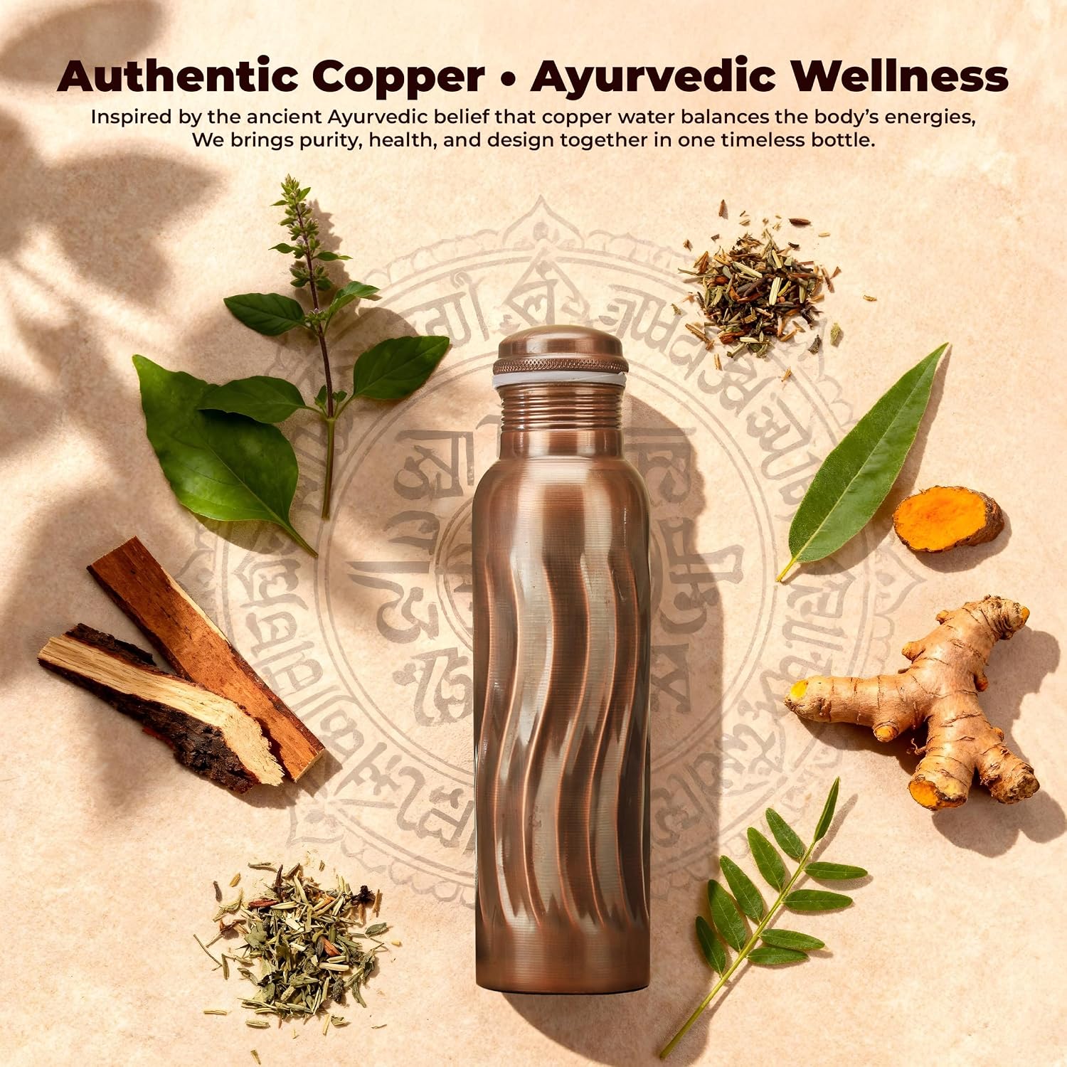 Garrafas de Água de Cobre Anti - Ayurvedic & Herbal Wellness Kits avaliação e preço